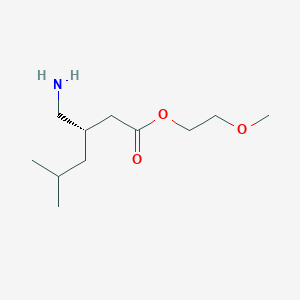 molecular formula C11H23NO3 B15092711 2-methoxyethyl (3S)-3-(aminomethyl)-5-methylhexanoate 