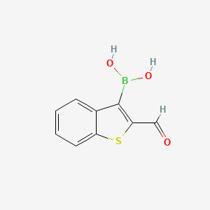 molecular formula C9H7BO3S B15092811 (2-Formylbenzo[b]thiophen-3-yl)boronic acid 