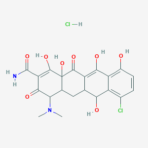 molecular formula C21H22Cl2N2O8 B15092842 (4R,4AS,5aS,6S,12aS)-7-chloro-4-(dimethylamino)-3,6,10,12,12a-pentahydroxy-1,11-dioxo-1,4,4a,5,5a,6,11,12a-octahydrotetracene-2-carboxamide hydrochloride 