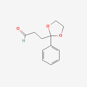 molecular formula C12H14O3 B15092904 3-(2-Phenyl-1,3-dioxolan-2-yl)propanal 