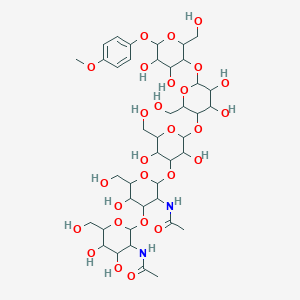 molecular formula C41H64N2O27 B15092969 N-[2-[3-acetamido-2-[2-[6-[4,5-dihydroxy-2-(hydroxymethyl)-6-(4-methoxyphenoxy)oxan-3-yl]oxy-4,5-dihydroxy-2-(hydroxymethyl)oxan-3-yl]oxy-3,5-dihydroxy-6-(hydroxymethyl)oxan-4-yl]oxy-5-hydroxy-6-(hydroxymethyl)oxan-4-yl]oxy-4,5-dihydroxy-6-(hydroxymethyl)oxan-3-yl]acetamide 