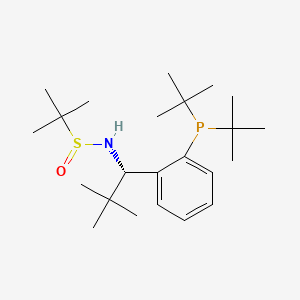 molecular formula C23H42NOPS B15093070 (R)-N-((S)-1-(2-(Di-tert-butylphosphanyl)phenyl)-2,2-dimethylpropyl)-2-methylpropane-2-sulfinamide 