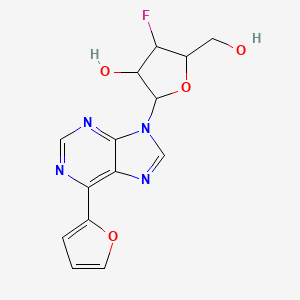 molecular formula C14H13FN4O4 B15093212 6-(Furan-2-yl)purine-beta-D-(3'-deoxy-3'-fluoro)riboside 