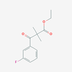 molecular formula C13H15FO3 B15093226 Ethyl 3-(3-fluorophenyl)-2,2-dimethyl-3-oxopropanoate 