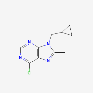 molecular formula C10H11ClN4 B15093240 6-Chloro-9-cyclopropylMethyl-8-Methyl-9H-purine 