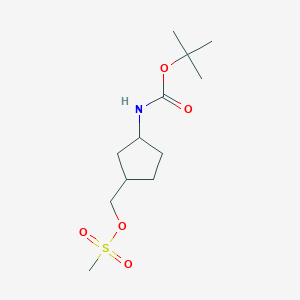 molecular formula C12H23NO5S B15093251 tert-Butyl N-{3-[(methanesulfonyloxy)methyl]cyclopentyl}carbamate 