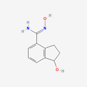 molecular formula C10H12N2O2 B15093301 N,1-dihydroxy-2,3-dihydro-1H-indene-4-carboximidamide 