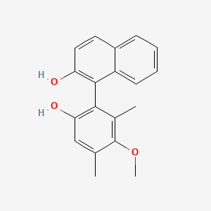 molecular formula C19H18O3 B15093367 1-(6-Hydroxy-3-methoxy-2,4-dimethylphenyl)-naphthalen-2-ol 