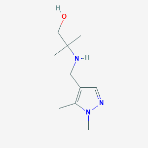 molecular formula C10H19N3O B15093371 2-{[(1,5-dimethyl-1H-pyrazol-4-yl)methyl]amino}-2-methylpropan-1-ol 