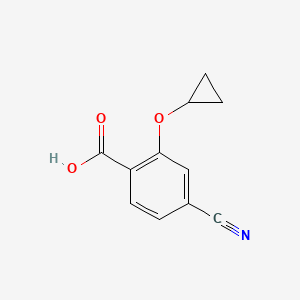 molecular formula C11H9NO3 B15093387 4-Cyano-2-cyclopropoxybenzoic acid 