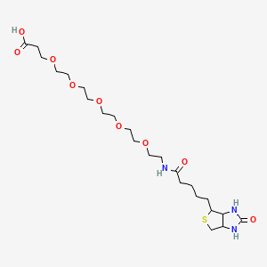 3-[2-[2-[2-[2-[2-[5-(2-Oxo-1,3,3a,4,6,6a-hexahydrothieno[3,4-d]imidazol-4-yl)pentanoylamino]ethoxy]ethoxy]ethoxy]ethoxy]ethoxy]propanoic acid