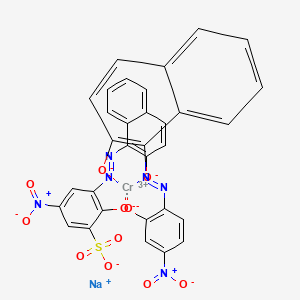 molecular formula C32H17CrN6NaO11S- B15093440 Sodium;chromium(3+);5-nitro-2-oxido-3-[(2-oxidonaphthalen-1-yl)diazenyl]benzenesulfonate;1-[(4-nitro-2-oxidophenyl)diazenyl]naphthalen-2-olate 