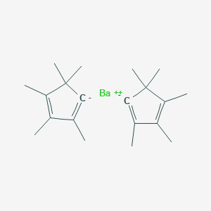 molecular formula C20H30Ba B15093452 Barium(2+);1,2,3,5,5-pentamethylcyclopenta-1,3-diene 