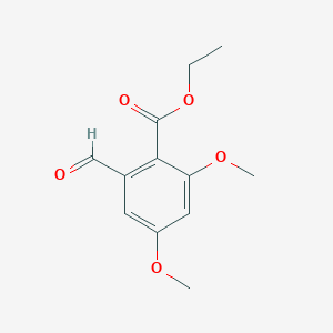 molecular formula C12H14O5 B15093487 Ethyl2-formyl-4,6-dimethoxybenzoate 