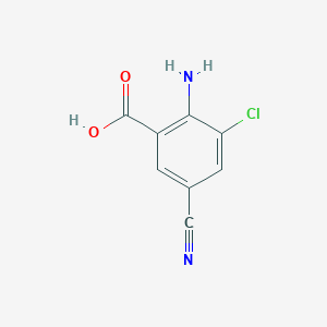 molecular formula C8H5ClN2O2 B15093537 2-Amino-3-chloro-5-cyanobenzoic acid 