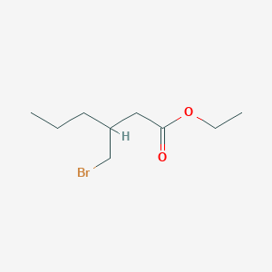 molecular formula C9H17BrO2 B15093564 Ethyl 3-(bromomethyl)hexanoate 