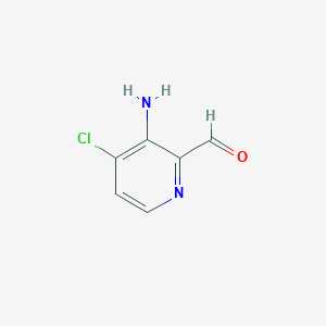 molecular formula C6H5ClN2O B15093595 3-Amino-4-chloropicolinaldehyde 