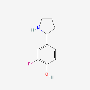 molecular formula C10H12FNO B15093667 2-Fluoro-4-(pyrrolidin-2-yl)phenol 