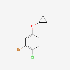 molecular formula C9H8BrClO B15093670 2-Bromo-1-chloro-4-cyclopropoxybenzene 