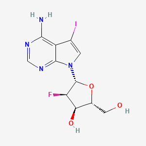 molecular formula C11H12FIN4O3 B15093748 7H-Pyrrolo[2,3-d]pyrimidin-4-amine, 7-(2-deoxy-2-fluoro-beta-D-ribofuranosyl)-5-iodo- CAS No. 1440537-27-8