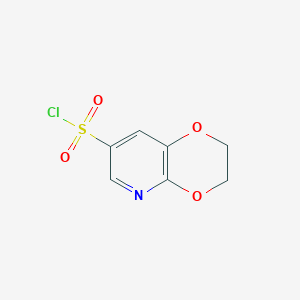 molecular formula C7H6ClNO4S B15093751 2,3-Dihydro-[1,4]dioxino[2,3-b]pyridine-7-sulfonyl chloride 