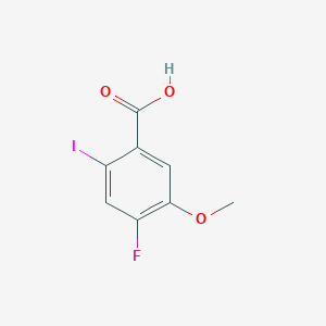 molecular formula C8H6FIO3 B15093812 4-Fluoro-2-iodo-5-methoxybenzoic acid 