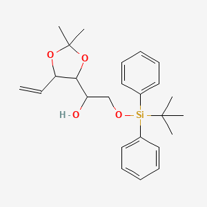 molecular formula C25H34O4Si B15093849 2-[tert-butyl(diphenyl)silyl]oxy-1-(5-ethenyl-2,2-dimethyl-1,3-dioxolan-4-yl)ethanol 