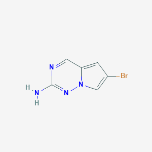 molecular formula C6H5BrN4 B15093877 6-Bromopyrrolo[2,1-f][1,2,4]triazin-2-amine 