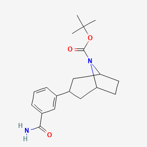 molecular formula C19H26N2O3 B15093922 Tert-butyl 3-(3-carbamoylphenyl)-8-azabicyclo[3.2.1]octane-8-carboxylate 