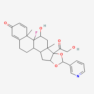 Pregna-1,4-diene-3,20-dione,9-fluoro-11,21-dihydroxy-16,17-[[(R)-3-pyridinylmethylene]bis(oxy)]-,(11b,16a)-