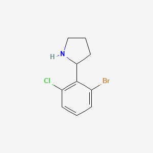 molecular formula C10H11BrClN B15093993 2-(2-Bromo-6-chlorophenyl)pyrrolidine 