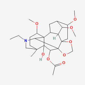 molecular formula C27H41NO8 B15094012 (14-Ethyl-20-hydroxy-4,6,19-trimethoxy-16-methyl-9,11-dioxa-14-azaheptacyclo[10.7.2.12,5.01,13.03,8.08,12.016,20]docosan-21-yl) acetate 