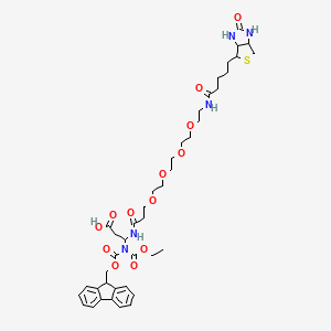 3-[ethoxycarbonyl(9H-fluoren-9-ylmethoxycarbonyl)amino]-3-[3-[2-[2-[2-[2-[5-(2-oxo-1,3,3a,4,6,6a-hexahydrothieno[3,4-d]imidazol-4-yl)pentanoylamino]ethoxy]ethoxy]ethoxy]ethoxy]propanoylamino]propanoic acid