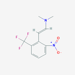 molecular formula C11H11F3N2O2 B15094041 Ethenamine, N,N-dimethyl-2-[2-nitro-6-(trifluoromethyl)phenyl]-, (1E)- 