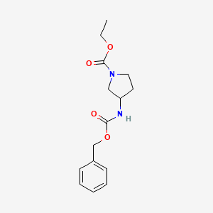 molecular formula C15H20N2O4 B15094165 Ethyl 3-(phenylmethoxycarbonylamino)pyrrolidine-1-carboxylate 