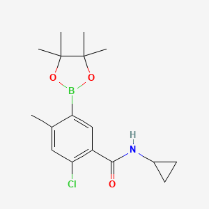 molecular formula C17H23BClNO3 B15094195 2-chloro-N-cyclopropyl-4-methyl-5-(4,4,5,5-tetramethyl-1,3,2-dioxaborolan-2-yl)benzamide 