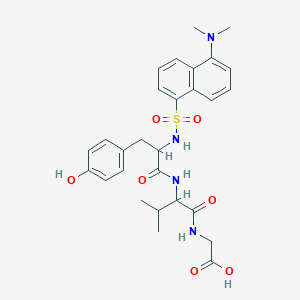 molecular formula C28H34N4O7S B15094219 2-[[2-[[2-[[5-(dimethylamino)naphthalen-1-yl]sulfonylamino]-3-(4-hydroxyphenyl)propanoyl]amino]-3-methylbutanoyl]amino]acetic acid 