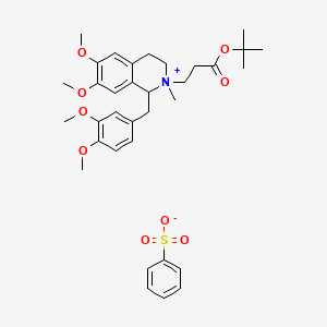 molecular formula C34H45NO9S B15094232 (1R,2R)-2-(2-Boc-ethyl)-1-(3,4-dimethoxybenzyl)-6,7-dimethoxy-2-methyl-1,2,3,4-tetrahydroisoquinolin-2-ium Benzenesulfonate 