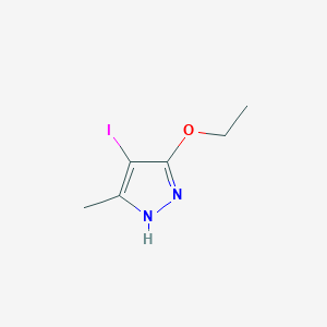 molecular formula C6H9IN2O B15094306 3-ethoxy-4-iodo-5-methyl-1H-pyrazole 