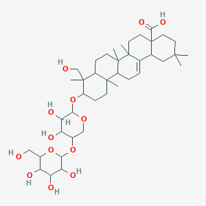 10-[3,4-Dihydroxy-5-[3,4,5-trihydroxy-6-(hydroxymethyl)oxan-2-yl]oxyoxan-2-yl]oxy-9-(hydroxymethyl)-2,2,6a,6b,9,12a-hexamethyl-1,3,4,5,6,6a,7,8,8a,10,11,12,13,14b-tetradecahydropicene-4a-carboxylic acid