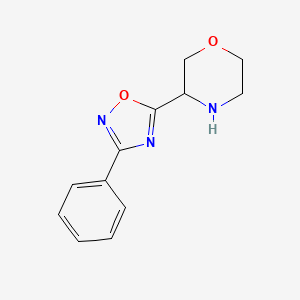 molecular formula C12H13N3O2 B15094346 3-(3-Phenyl-1,2,4-oxadiazol-5-yl)morpholine 