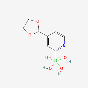 molecular formula C8H11BLiNO5 B1509440 Lithium (4-(1,3-dioxolan-2-yl)pyridin-2-yl)trihydroxyborate 
