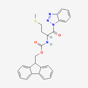 molecular formula C26H24N4O3S B15094430 Carbamic acid,[(1S)-1-(1H-benzotriazol-1-ylcarbonyl)-3-(methylthio)propyl]-,9H-fluoren-9-ylmethyl ester 