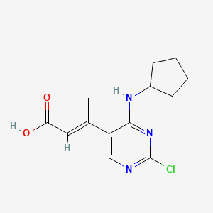 (E)-3-[2-chloro-4-(cyclopentylamino)pyrimidin-5-yl]but-2-enoic acid