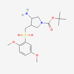 molecular formula C18H28N2O6S B15094498 (3R,4R)-tert-Butyl 3-amino-4-(((2,5-dimethoxyphenyl)sulfonyl)methyl)pyrrolidine-1-carboxylate 