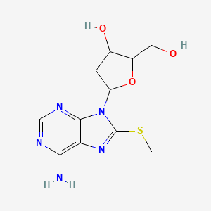 molecular formula C11H15N5O3S B15094563 2'-Deoxy-8-methylthioadenosine 