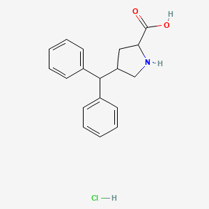 molecular formula C18H20ClNO2 B15094569 4-(Diphenylmethyl)pyrrolidine-2-carboxylic acid hydrochloride 