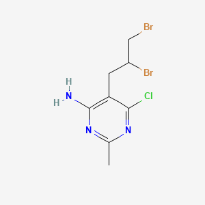 molecular formula C8H10Br2ClN3 B15094669 6-Chloro-5-(2,3-dibromopropyl)-2-methyl-4-pyrimidinamine CAS No. 85826-38-6