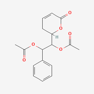 molecular formula C17H18O6 B15094681 2-(Acetyloxy)-2-(6-oxo-2,3-dihydropyran-2-yl)-1-phenylethyl acetate 