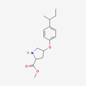 molecular formula C16H23NO3 B15094706 Methyl 4-(4-butan-2-ylphenoxy)pyrrolidine-2-carboxylate 